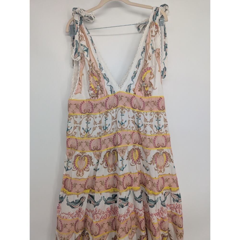 FARM Rio Cream Midi Dress with Multicolor Floral Motifs XL - Picture 5 of 11